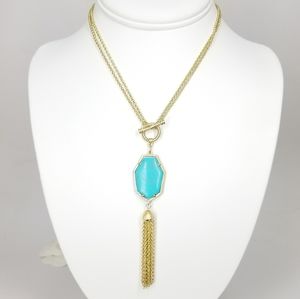 2 Ways Turquoise Tassel Choker Necklace